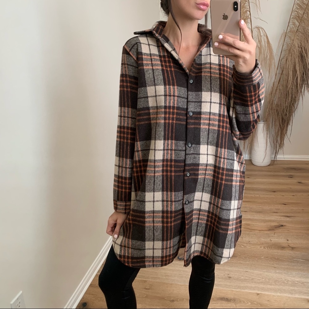 Plaid Flannel Perfection Coat/Dress - Picture 2 of 9